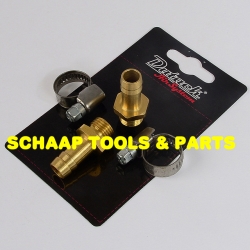 Perslucht slangpilaar 10 mm 1/4 buitendraad met slangklem per 2 verpakt | 4842106